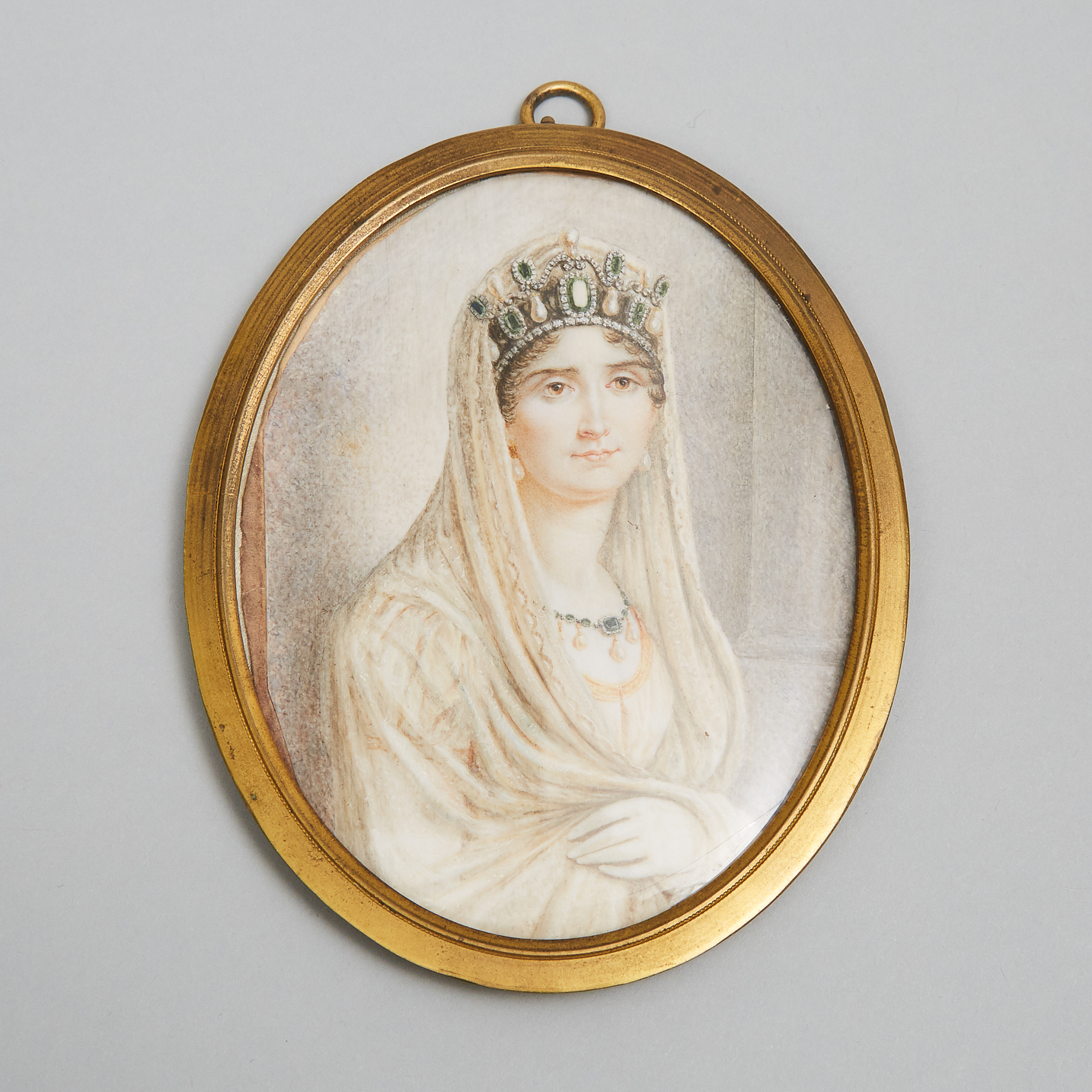 French School Portrait Miniature of Empress Joséphine de Beauharnais, 19th cneuty