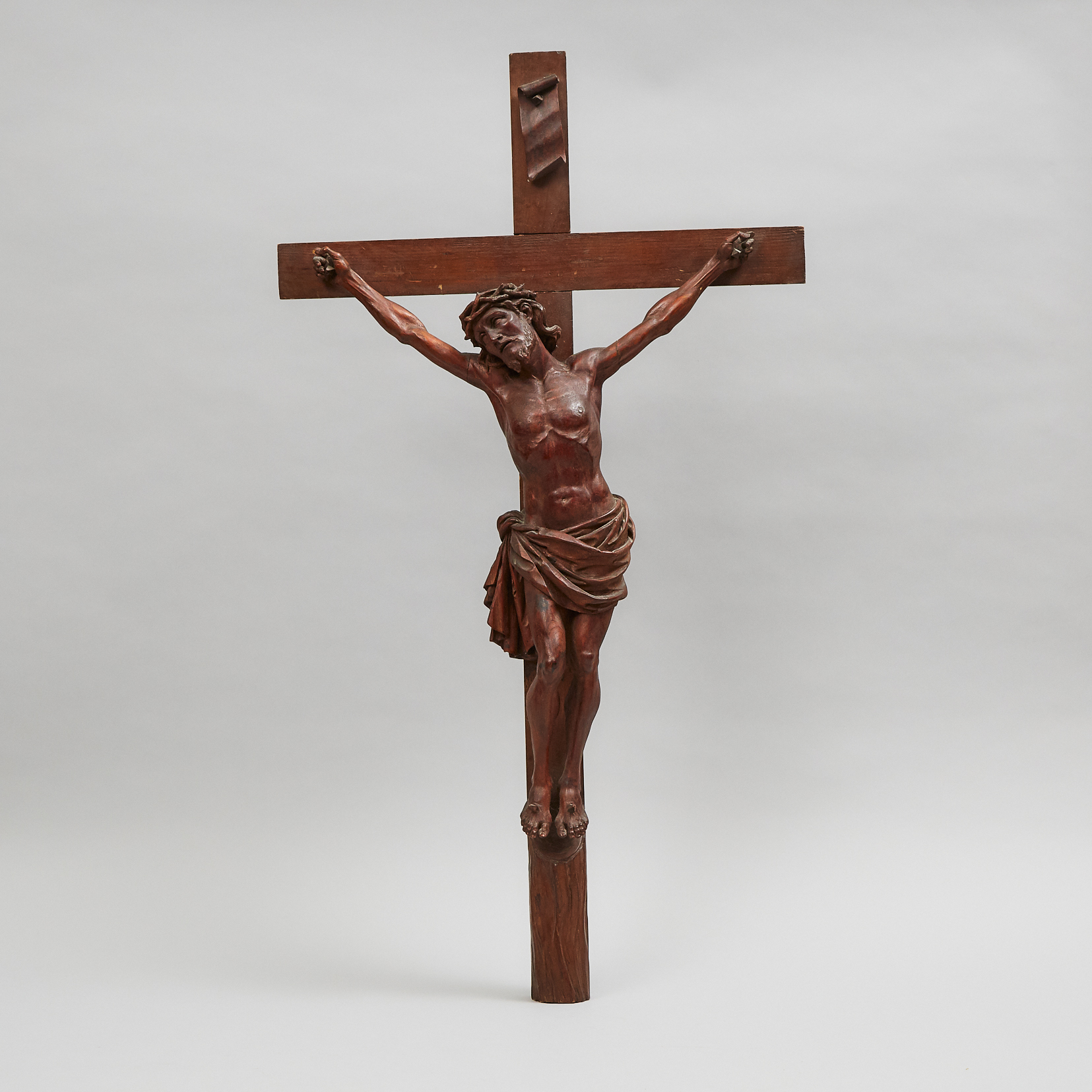 Austrian Carved Wooden Crucifix, 19th/early 20th century