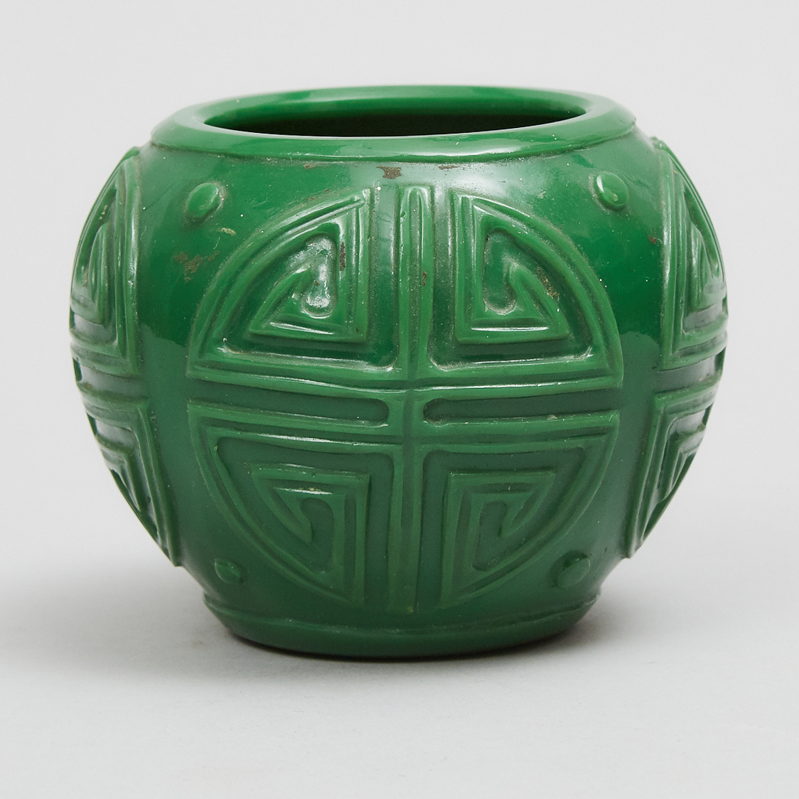 Peking Green Glass Vase, early 20th century