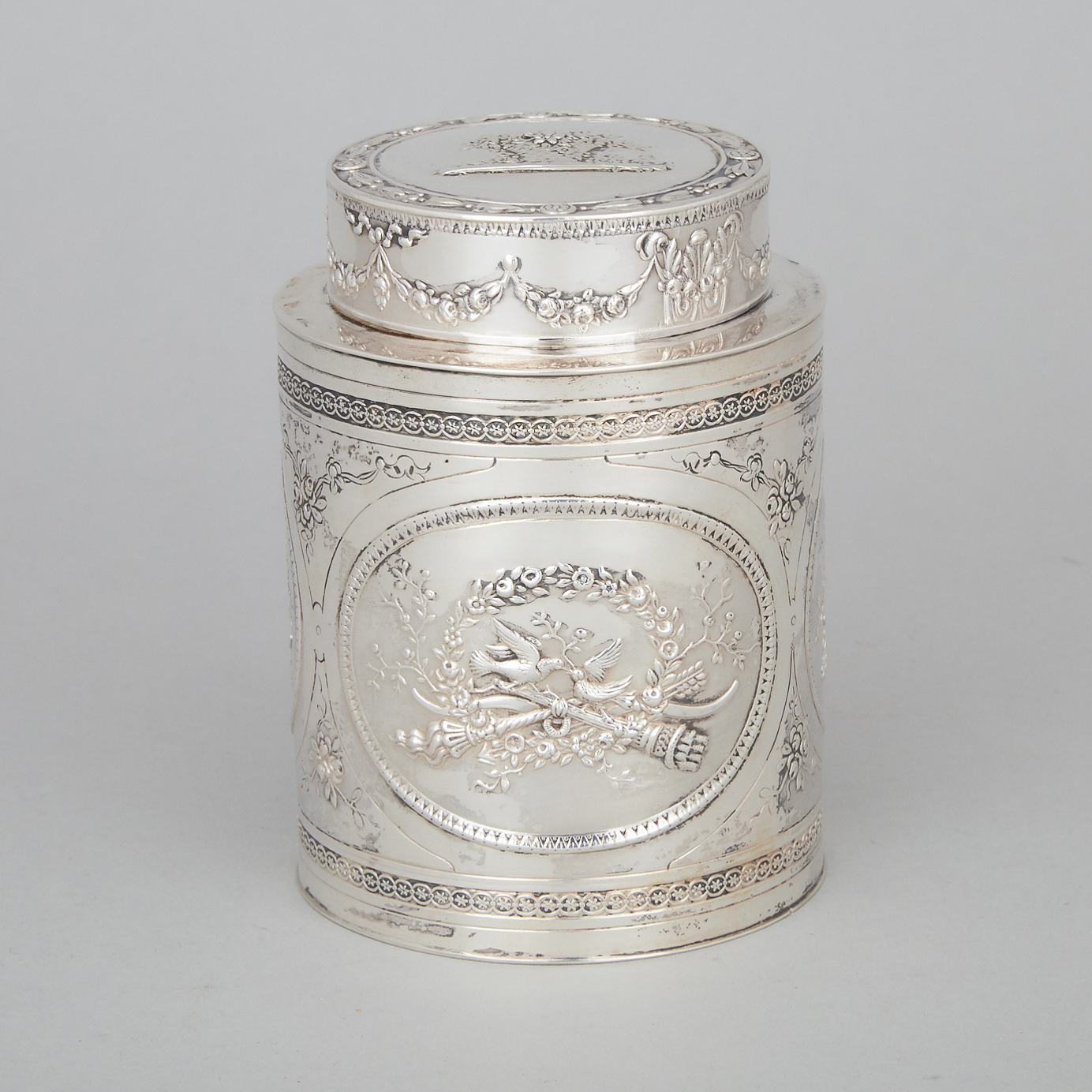 Continental Silver Tea Caddy, probably German, early 20th century