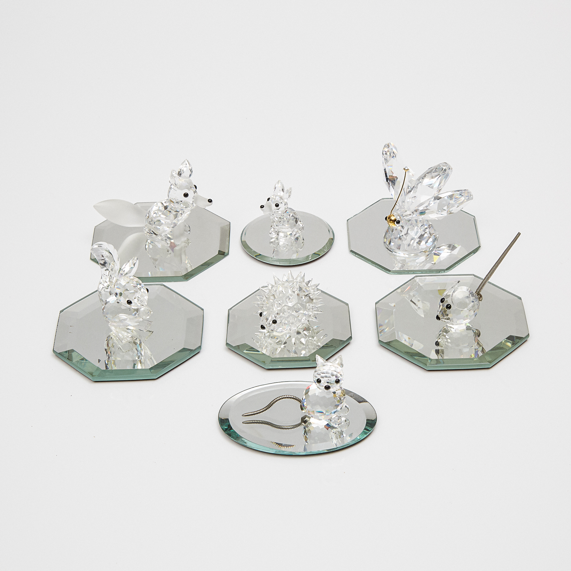 Seven Swarovski Crystal Animal Figures, 20th century