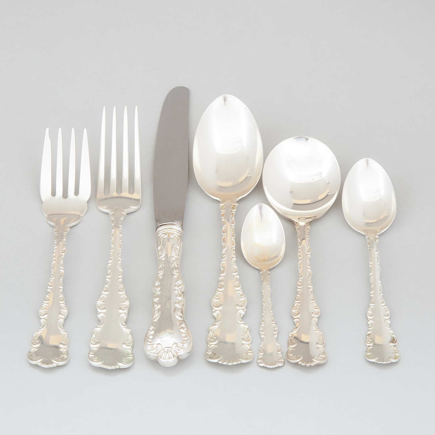 Canadian Silver 'Louis XV' Pattern Flatware, Henry Birks & Sons, Montreal, Que., 20th century