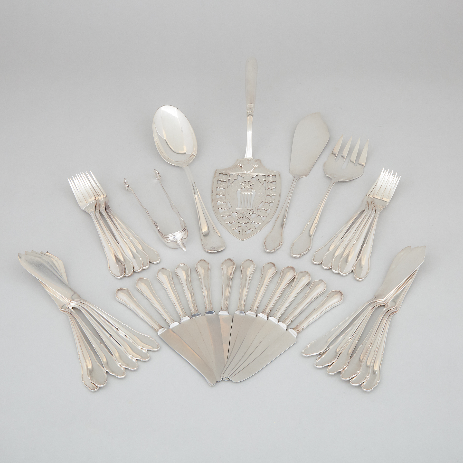 Group of Continental Silver Flatware, 19th/20th century