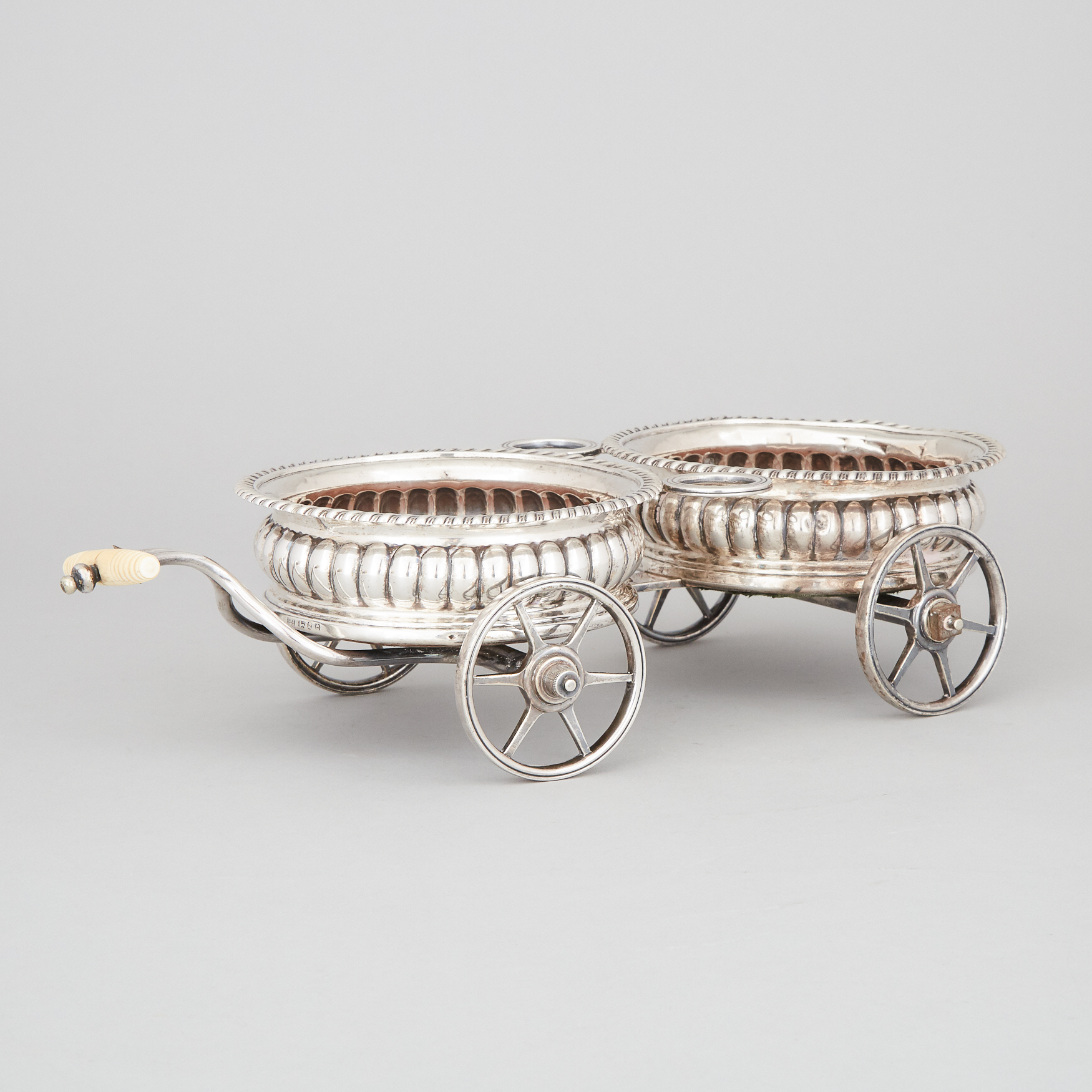 George III and Later Silver and Silver Plated Decanter Trolley, S.C. Younge & Co., Sheffield, 1814