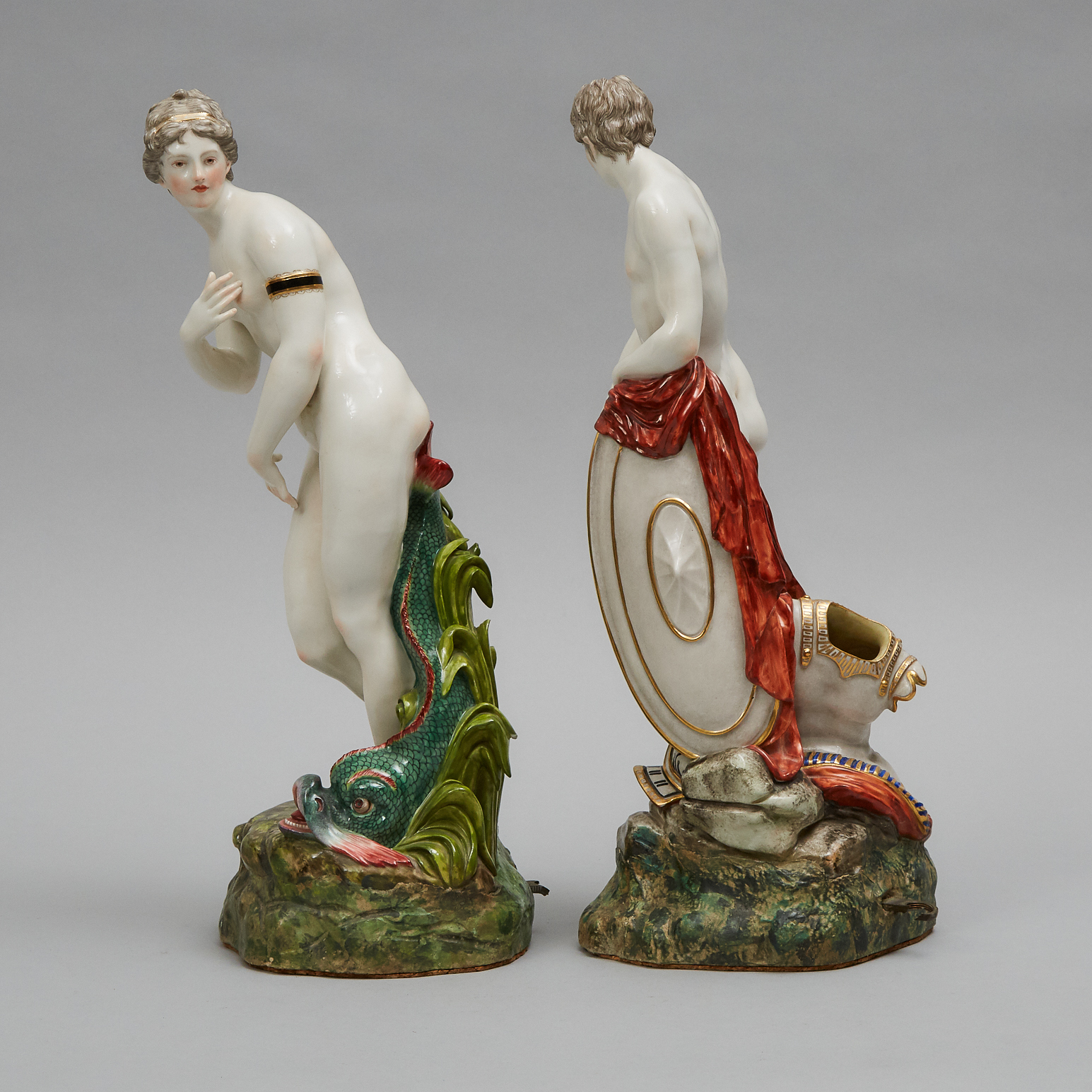 Pair of Continental Porcelain Figures of Venus and Apollo, late 19th/early 20th century
