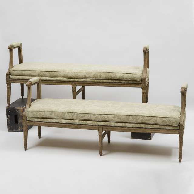 Pair of Louis XVI Painted Banquettes, 18th/19th century