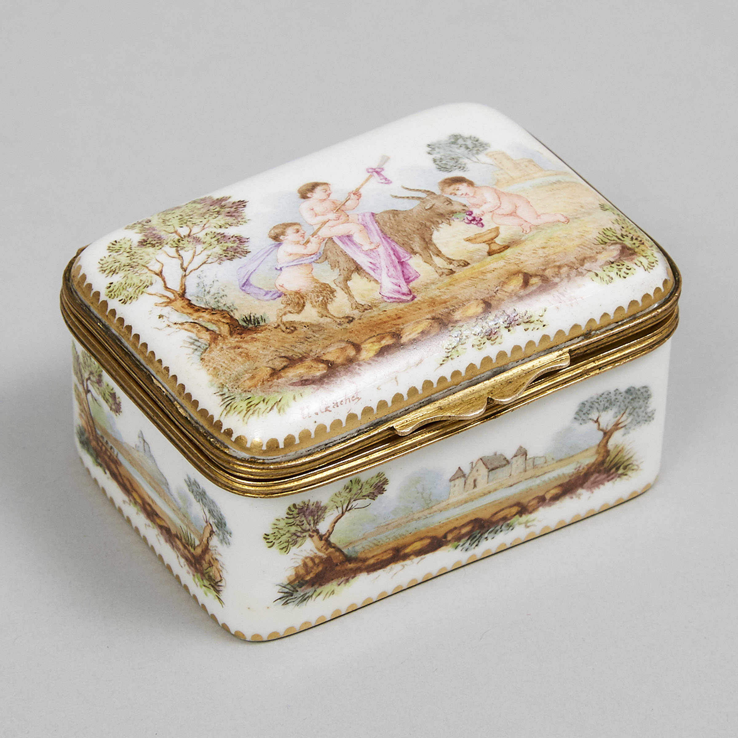 'Sèvres' Rectangular Trinket Box, c.1900