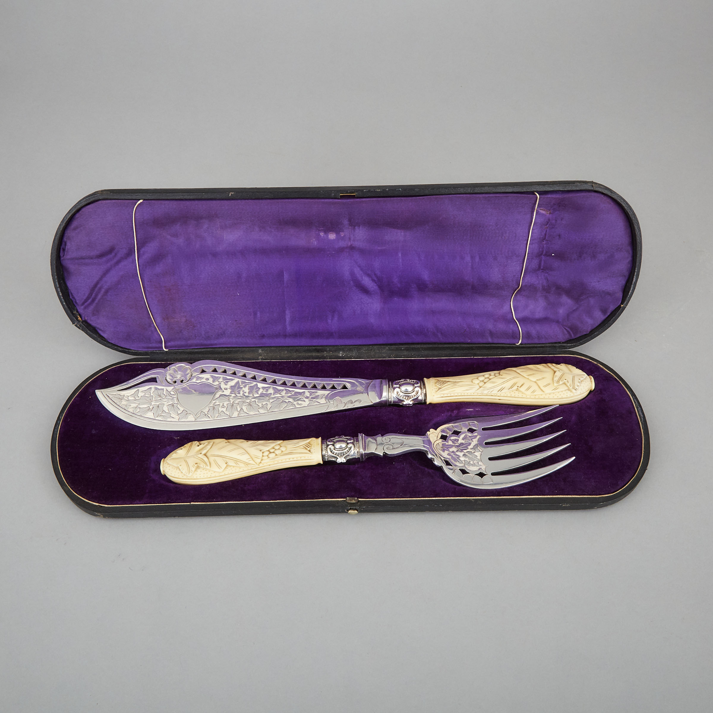Pair of Victorian Silver Plated Fish Servers, mid-19th century