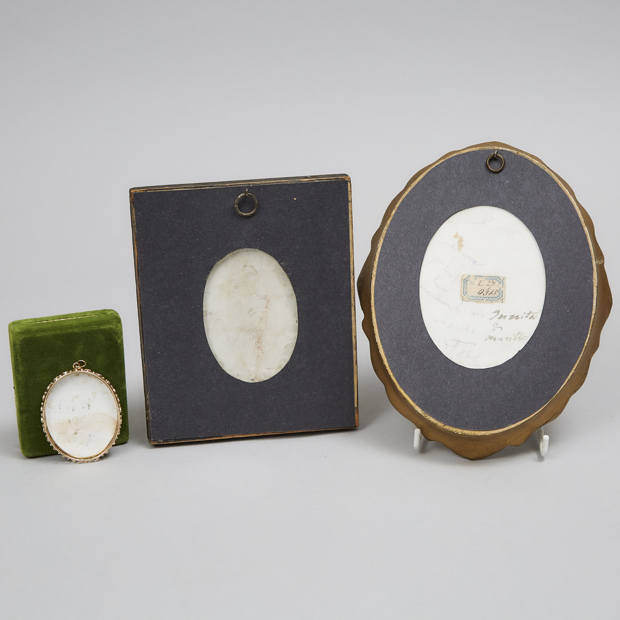 Three Oval Portrait Miniatures on Porcelain of the Virgin Mary, 19th and 20th centuries