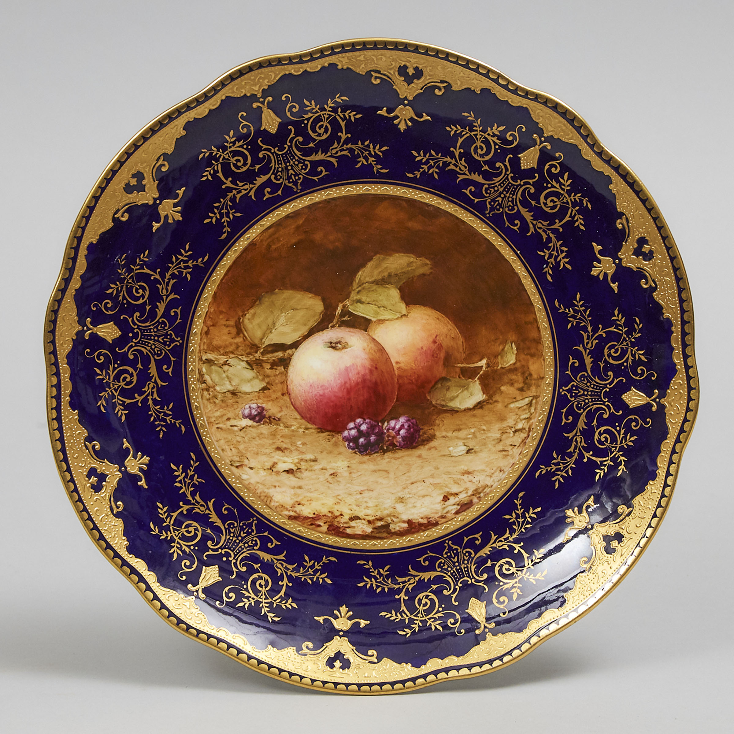 Coalport Fruit-Painted Plate, Frederick Chivers, early 20th century