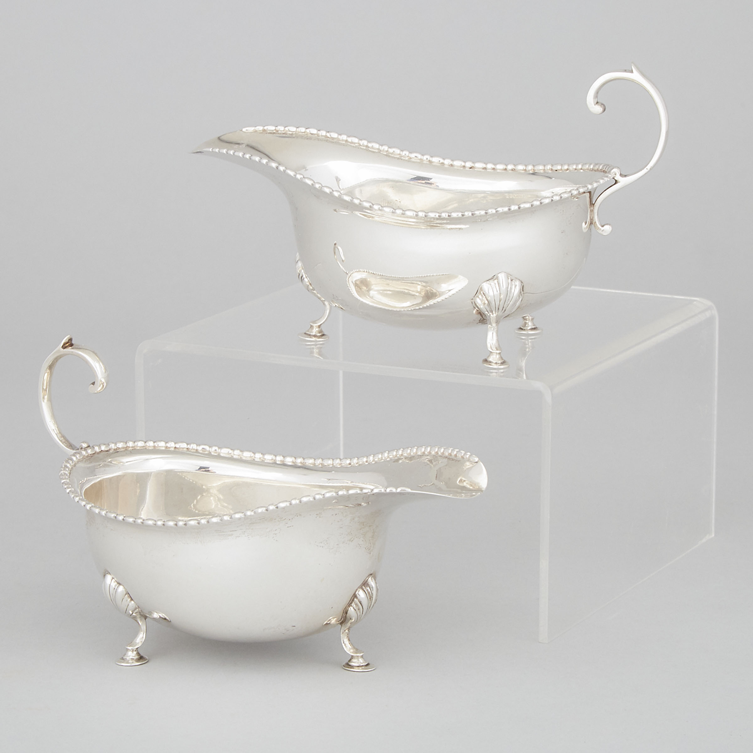 Pair of English Silver Sauce Boats, Horace Woodward & Co., Birmingham, 1919