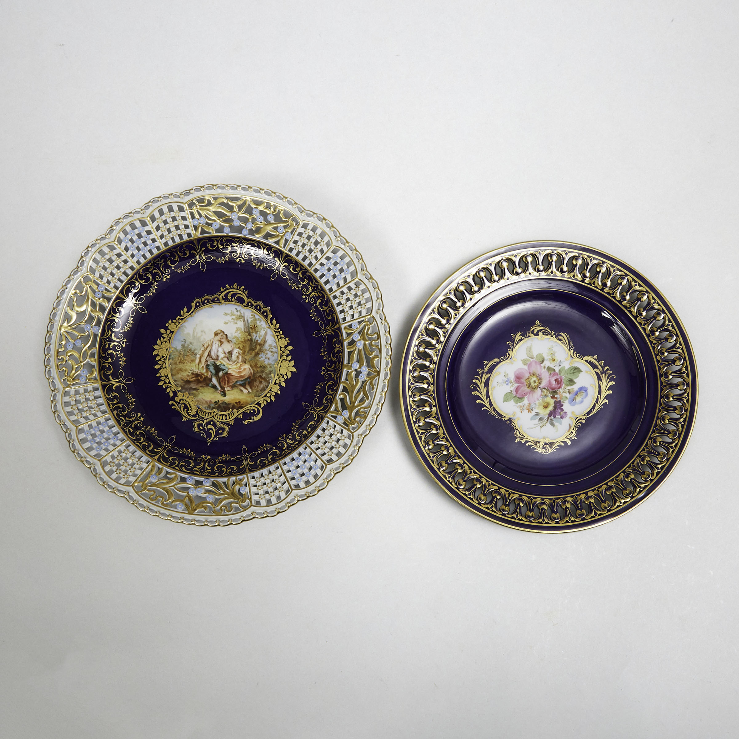 Two Meissen Reticulated Plates, late 19th/early 20th century