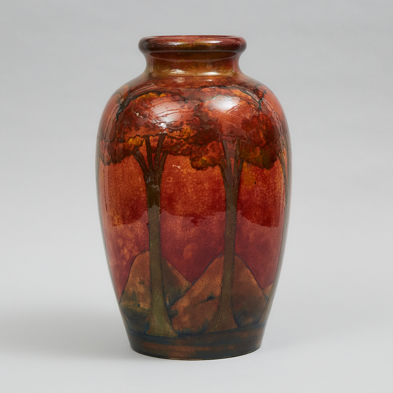 Large Moorcroft Flambé Eventide Vase, c.1924