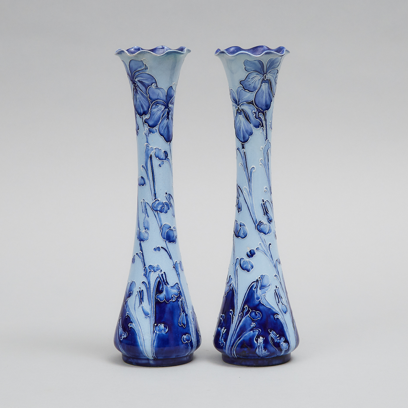 Pair of Macintyre Moorcroft Florian Violet Vases, c.1898