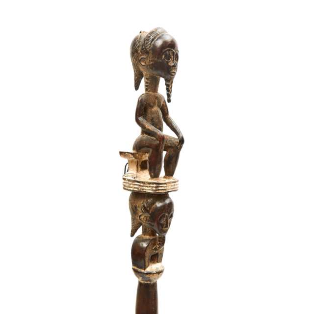 Baule Figural Staff, early to mid 20th century, Ivory Coast, West Africa