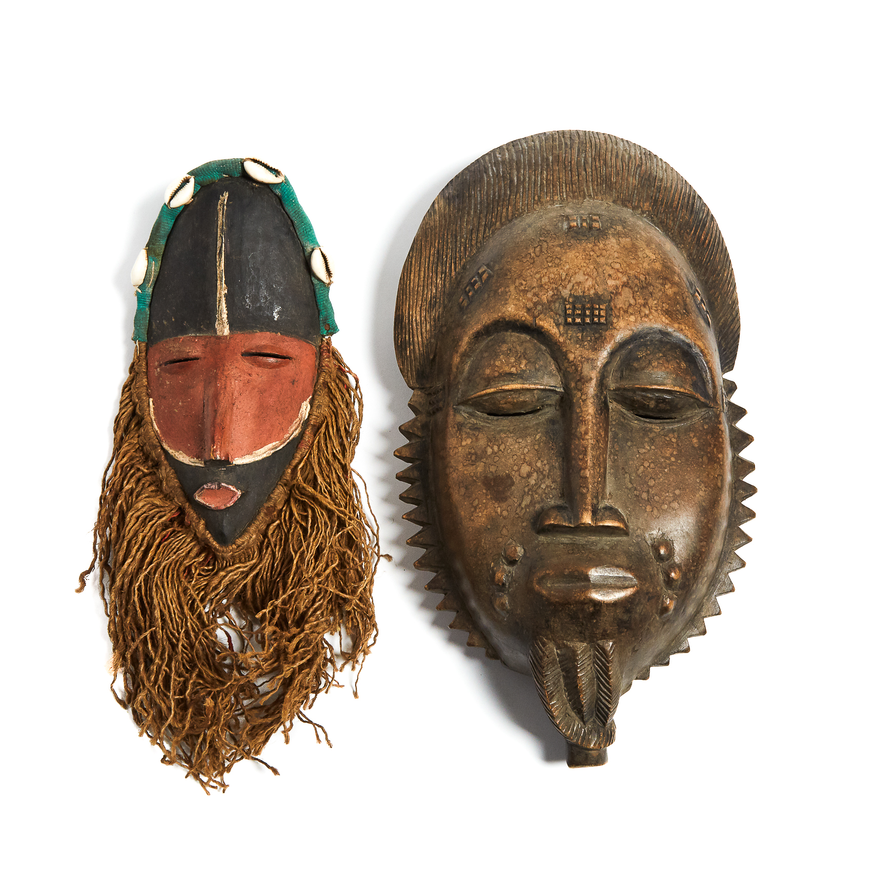 Baule Mask, Ivory Coast together with a Dan Mask, Ivory Coast/Liberia, West Africa
