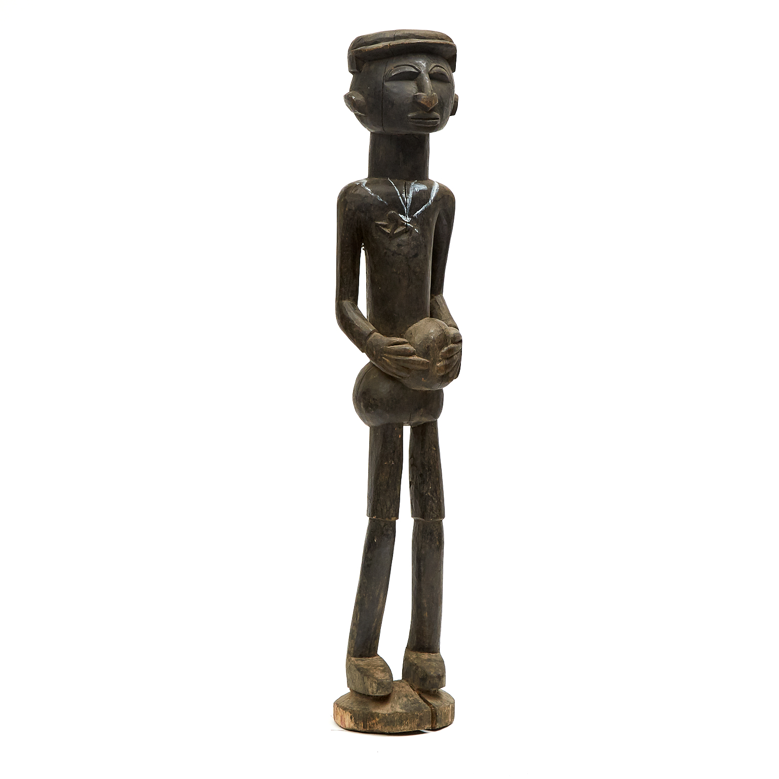 African Carved Wood Colonial Sailor Figure