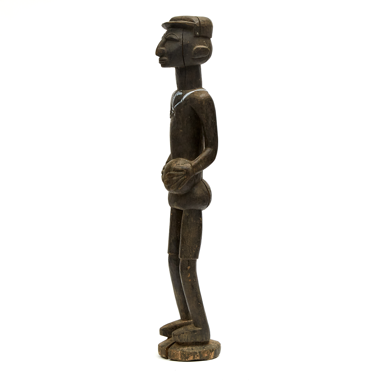 African Carved Wood Colonial Sailor Figure