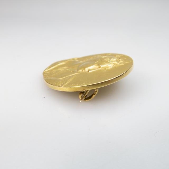Frédéric-Charles Victor de Vernon (1858-1912) French 18k Yellow Gold Circular Pin