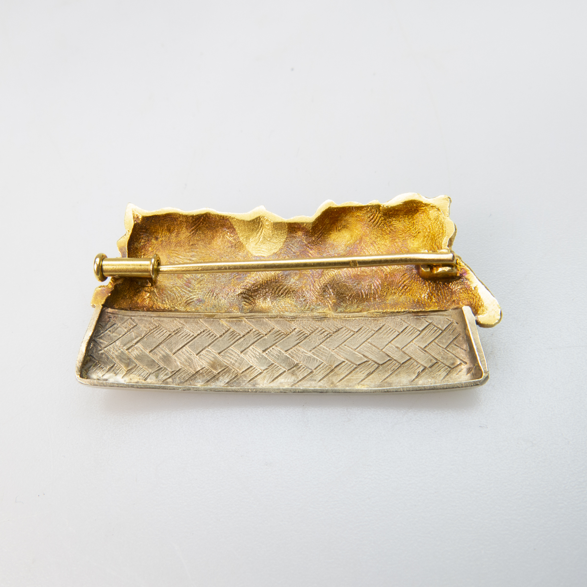 French 18k Yellow And White Gold Brooch