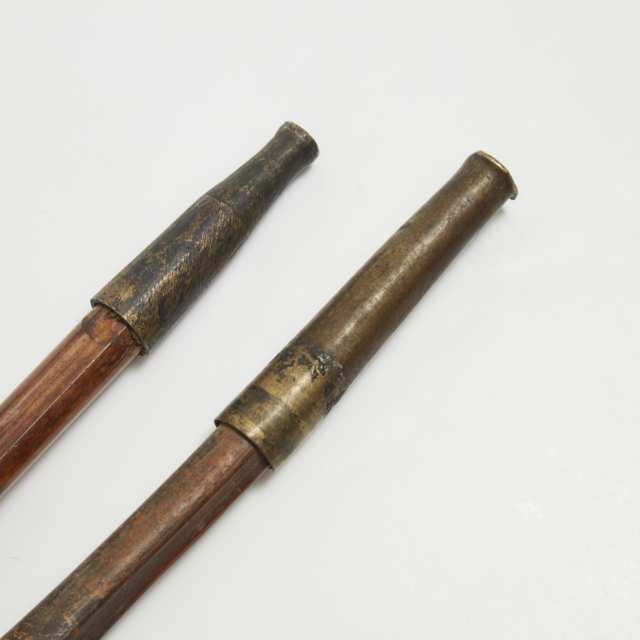 Two Chinese Bamboo Tobacco Pipes