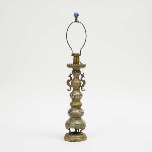 A Cloisonné Enamel Lamp, 19th/20th Century 