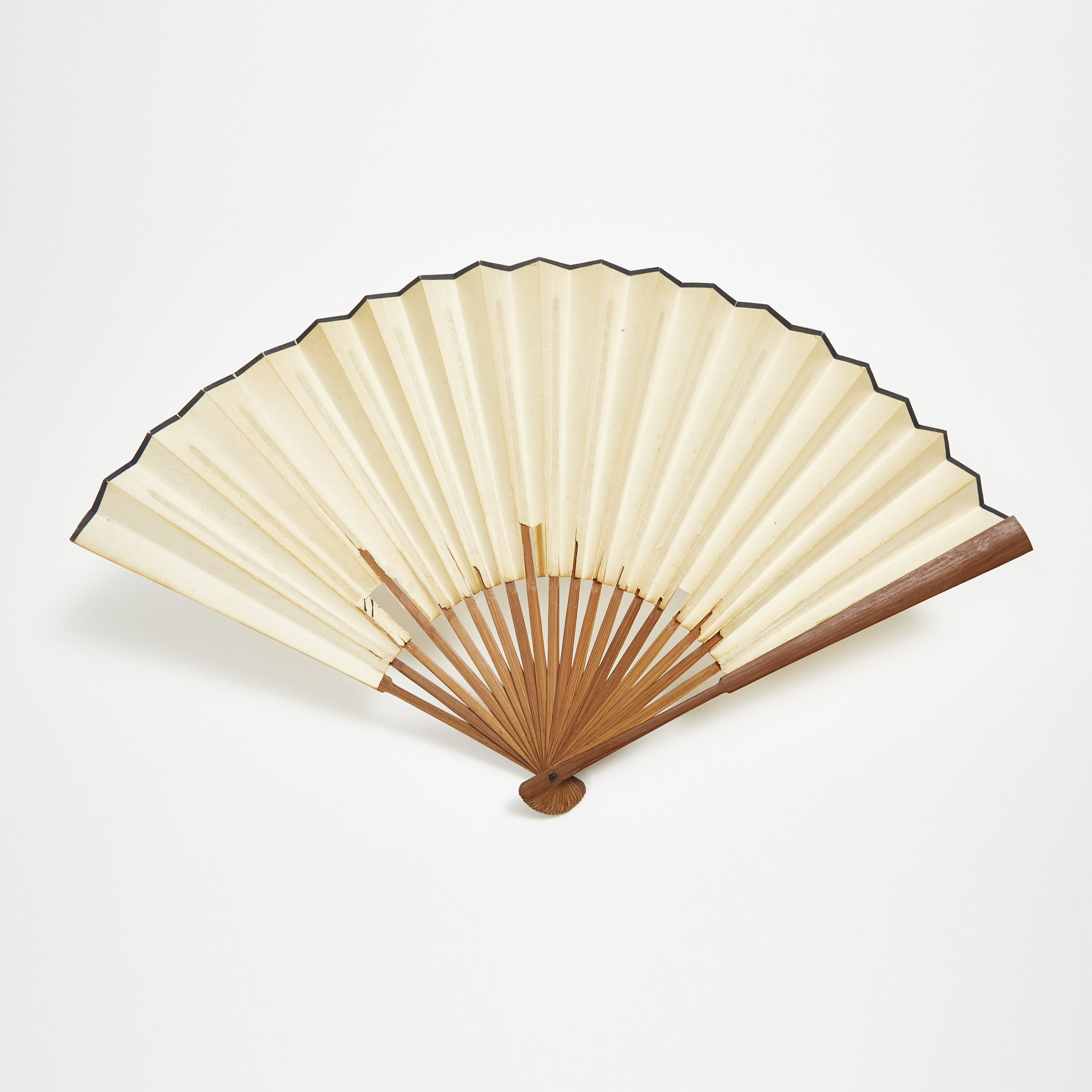 A Bamboo Folding Fan with Calligraphy
