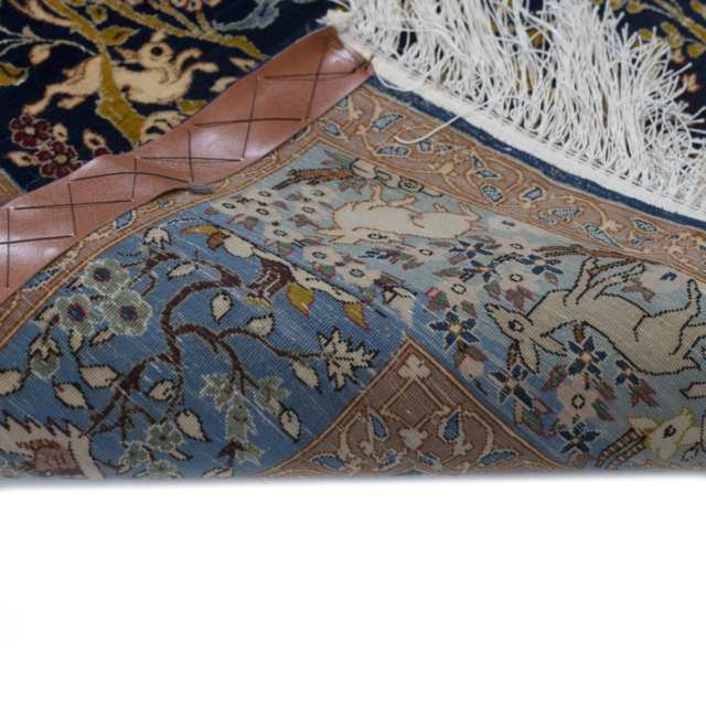 Modern Ispahan Wool and Silk Prayer  Rug, Persian