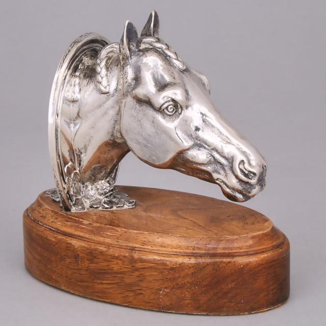 American Silver Horse's Head, probably of Triple Crown Winner "Sir Barton", Tiffany & Co., New York, N.Y., c.1919