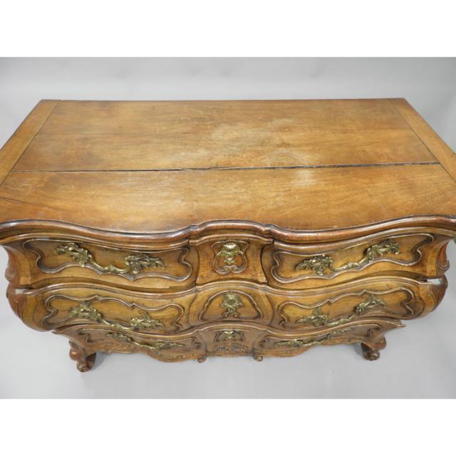 French Carved Walnut Commode, mid 18th century