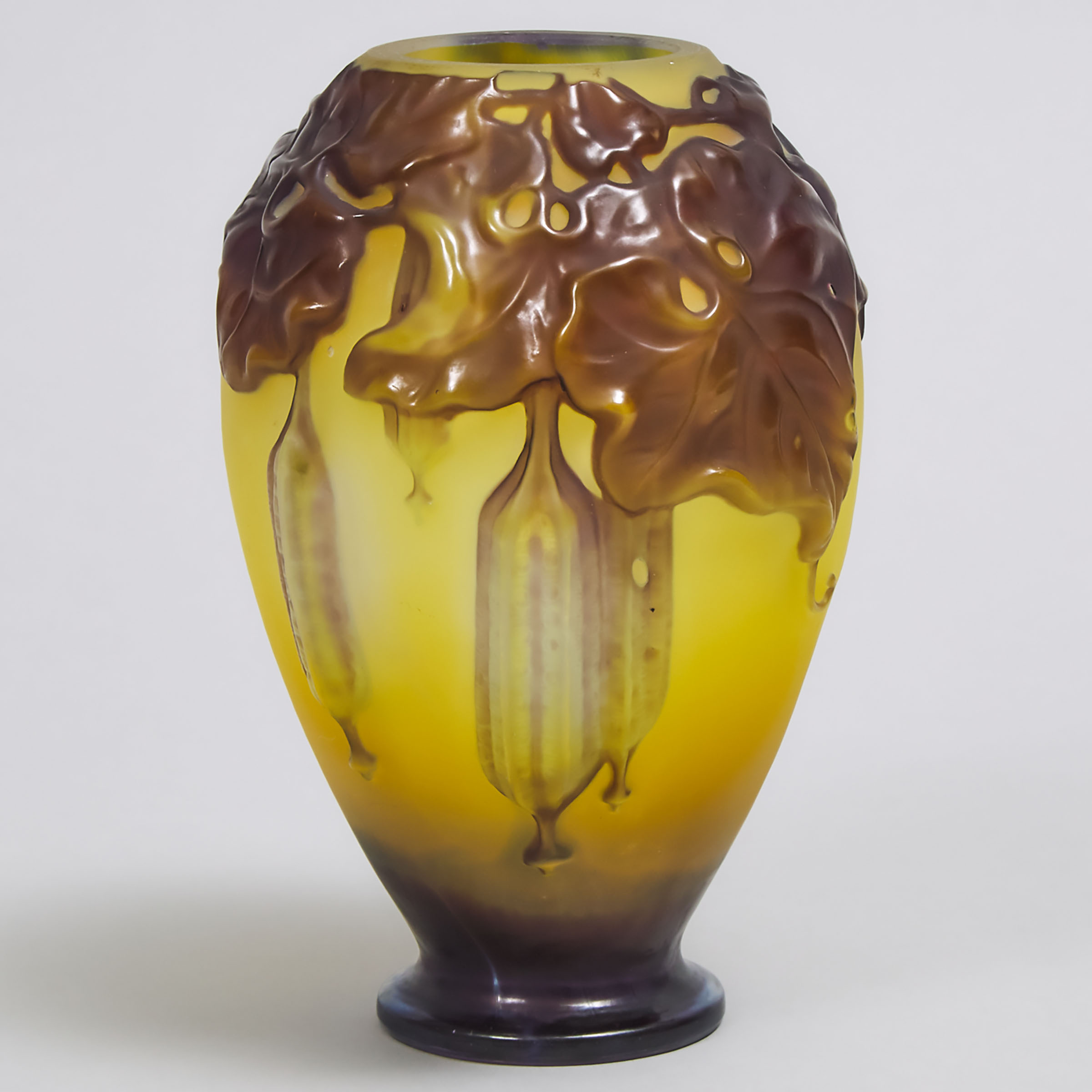 Gallé Mould-Blown Cameo Glass Vase, c.1900