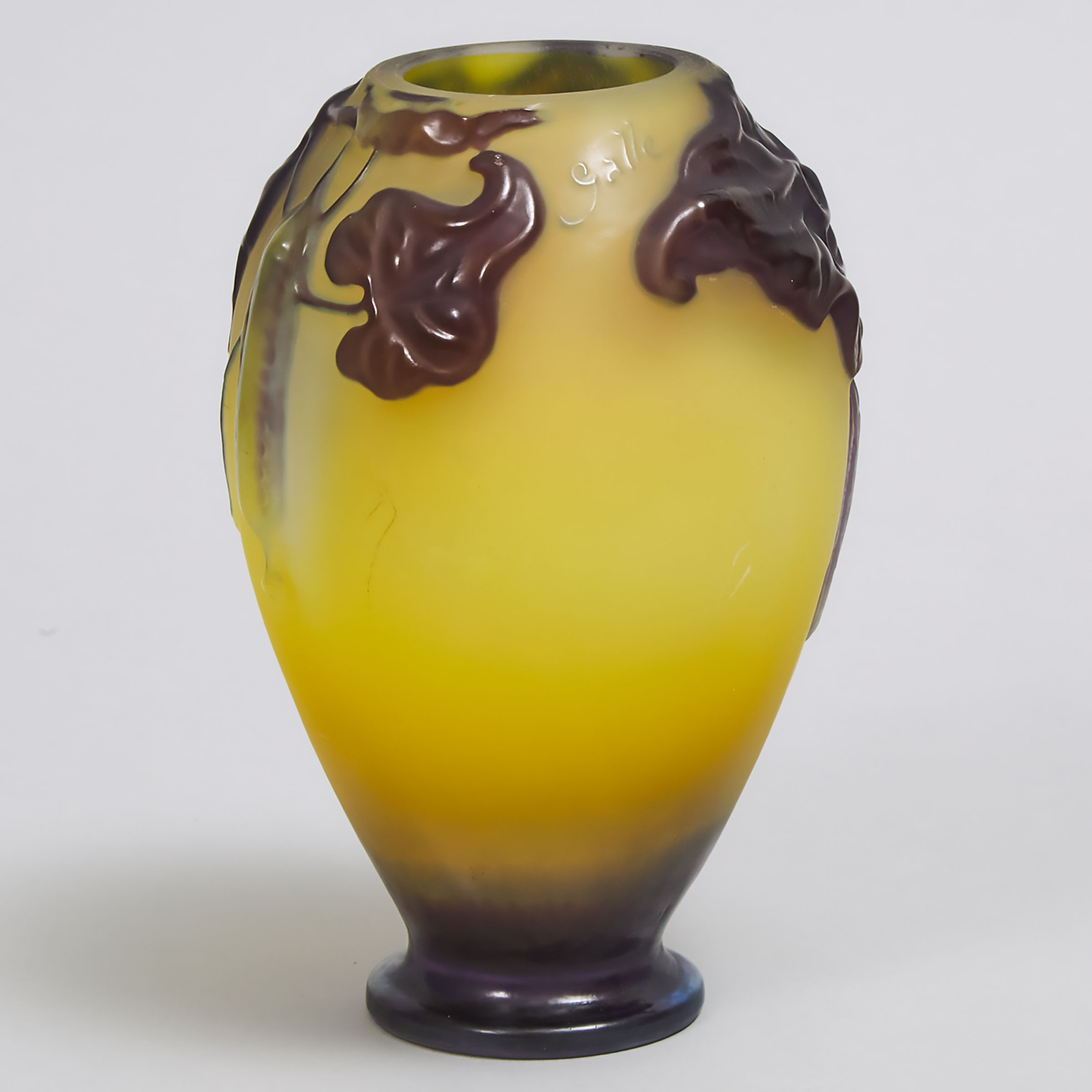 Gallé Mould-Blown Cameo Glass Vase, c.1900