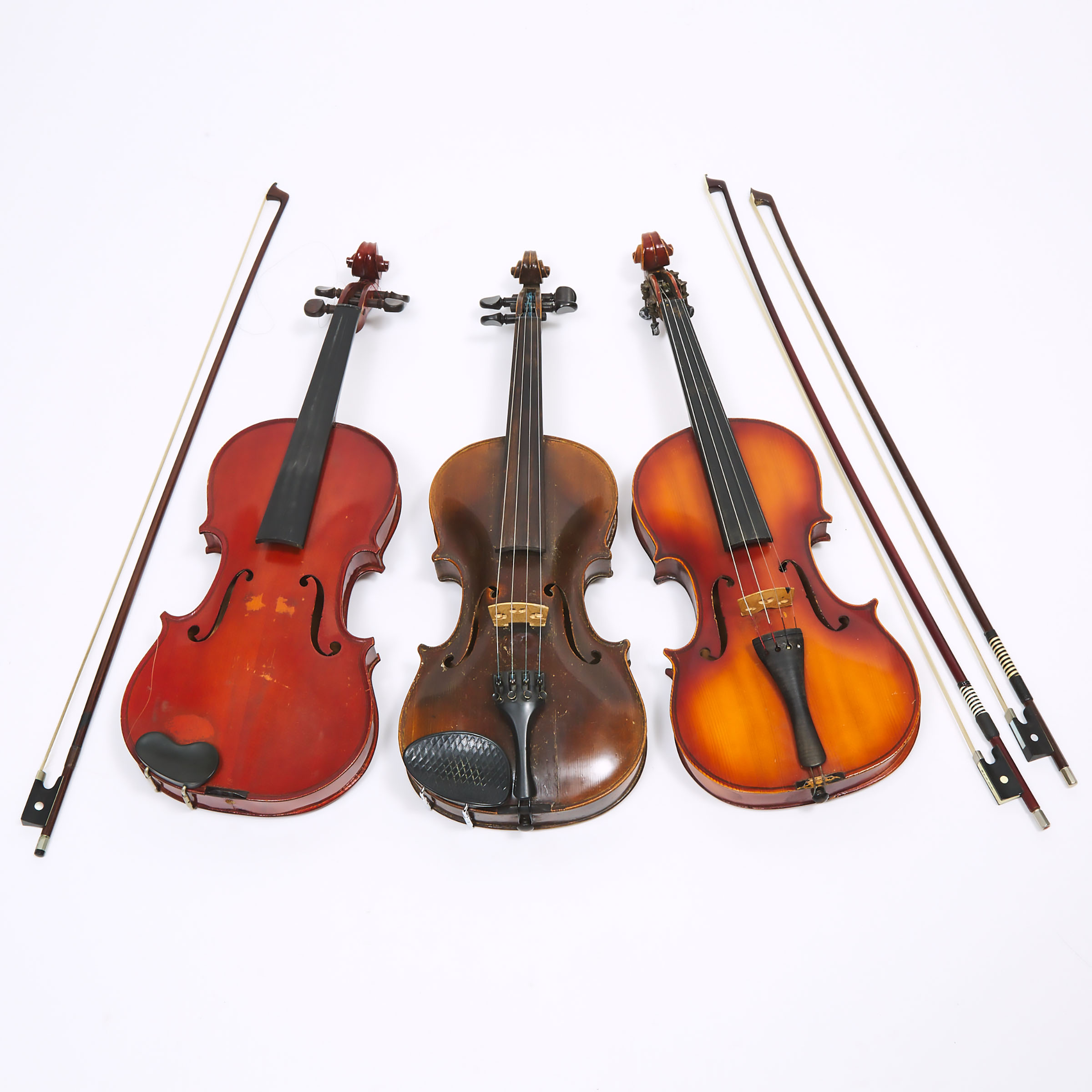 Three Continental Violins, early to mid 20th century