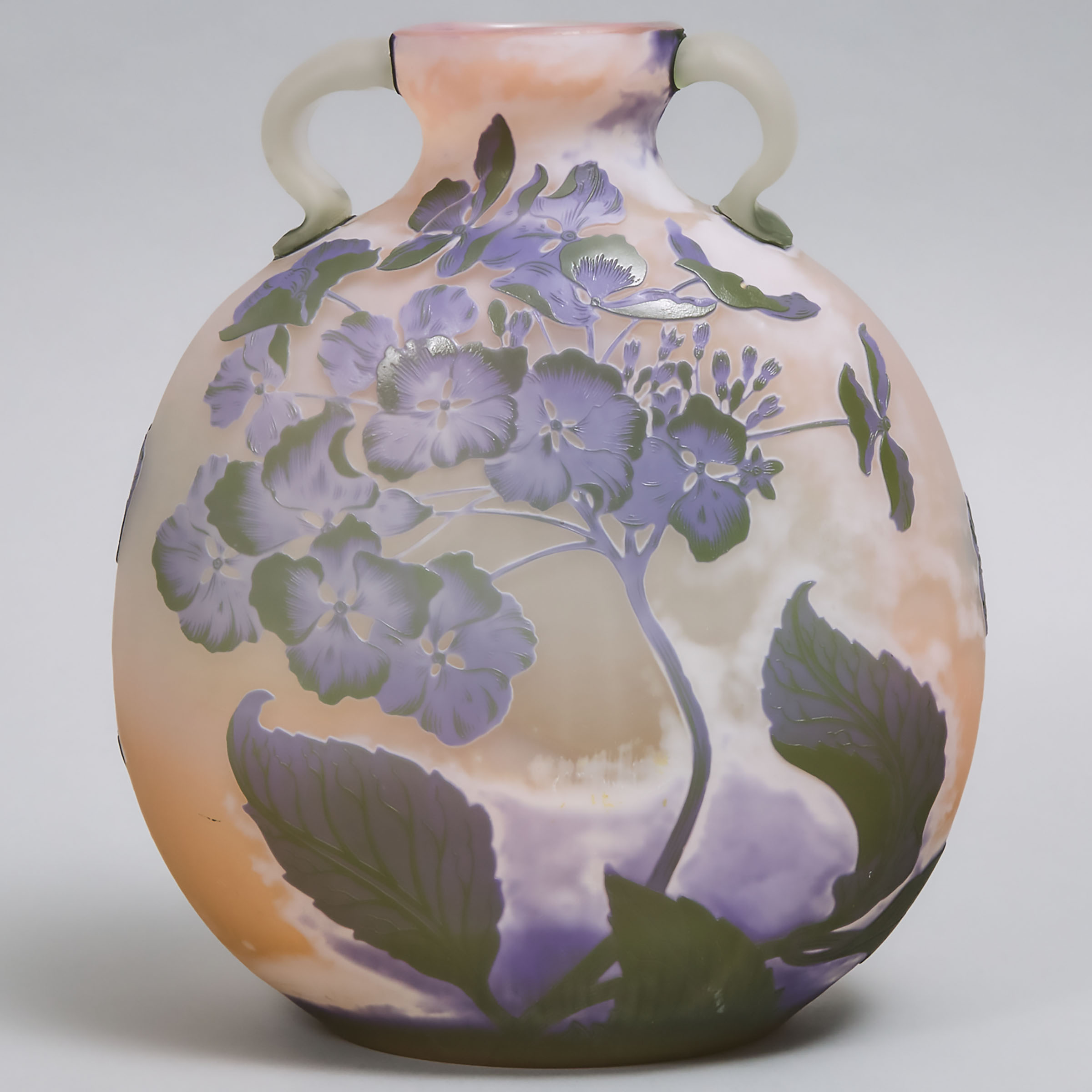 Gallé Cameo Glass Hydrangea 'Pilgrim' Vase, c.1904-06