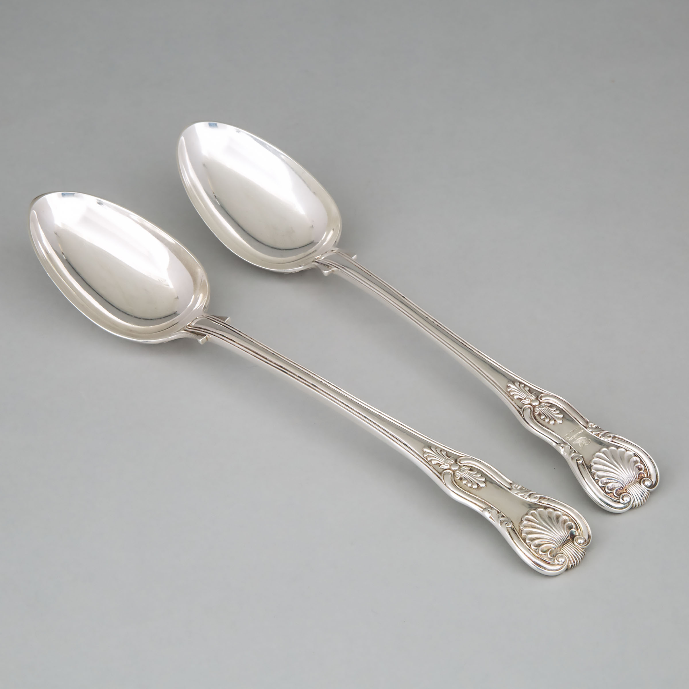 Two William IV Silver Kings Pattern Serving Spoons, William Eaton, London, 1830/34