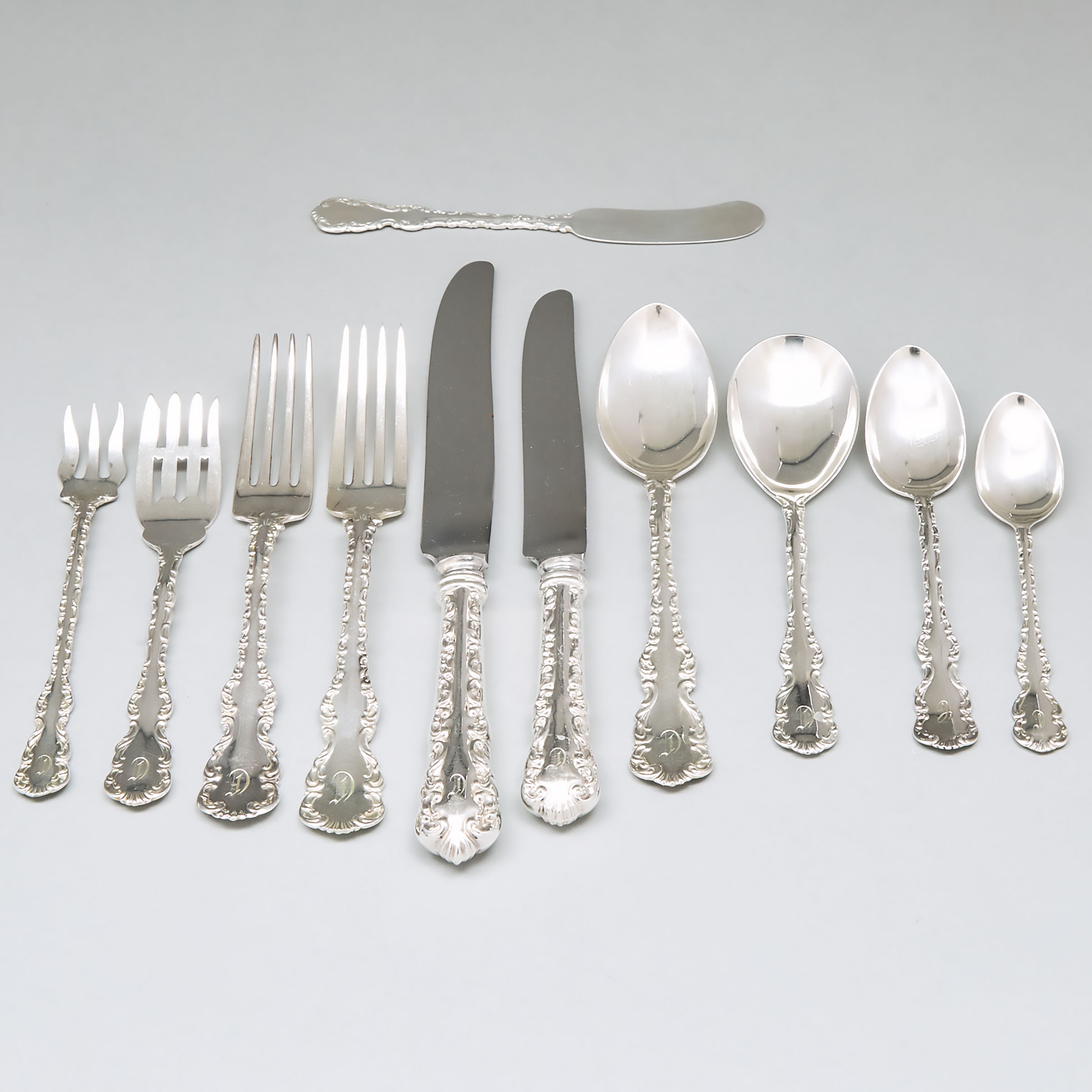 Canadian Silver 'Louis XV' Pattern Flatware Service, Henry Birks & Sons, Montreal, Que., 20th century