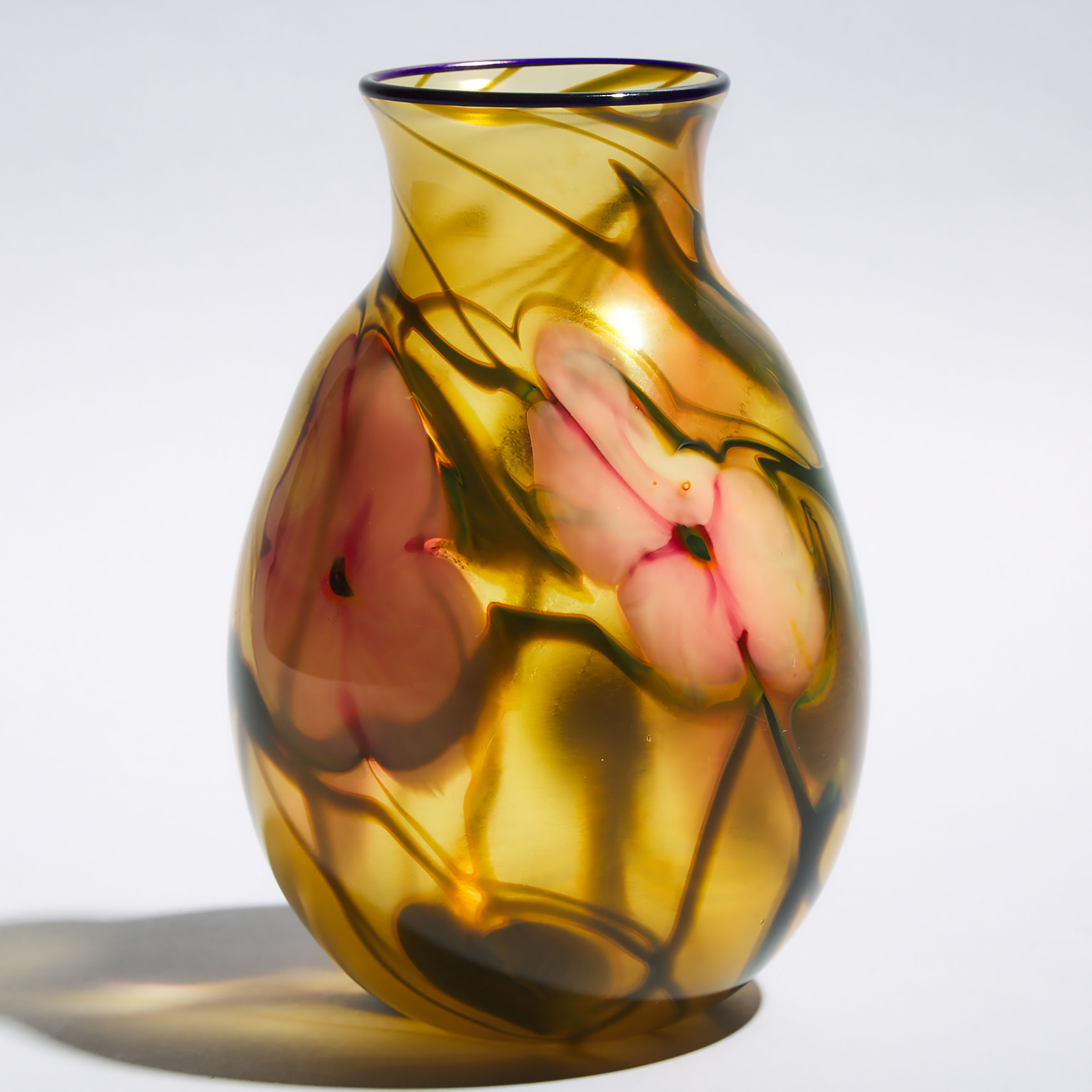 Charles Lotton (American, b.1935), 'Multi-Flora' Glass Vase, dated 1977