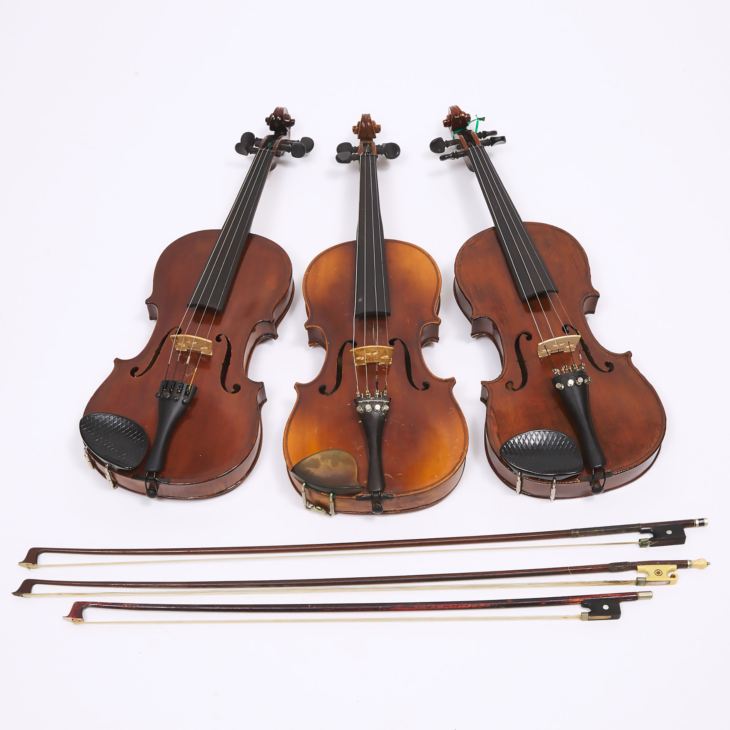 Three Continental Violins, early to mid 20th century