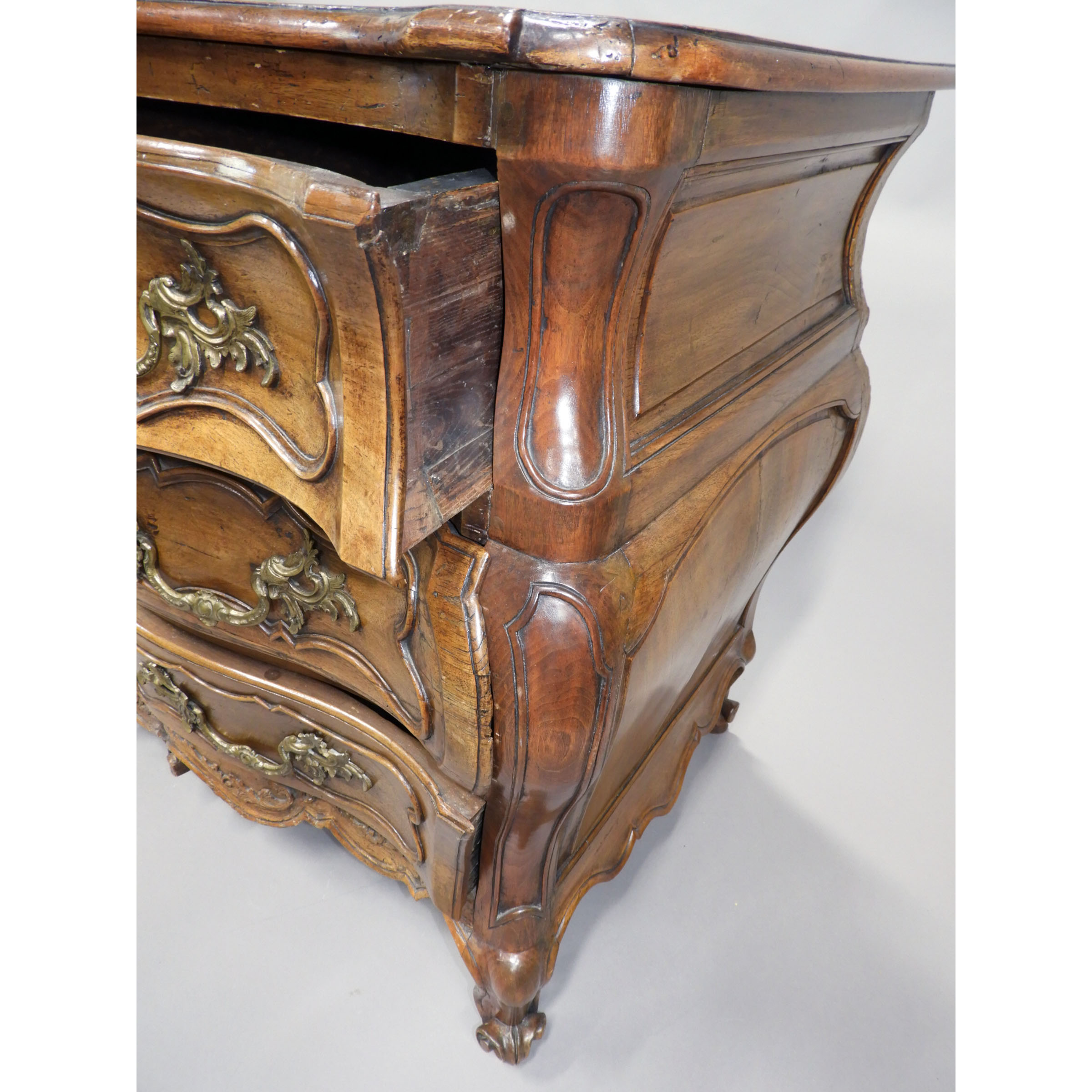 French Carved Walnut Commode, mid 18th century