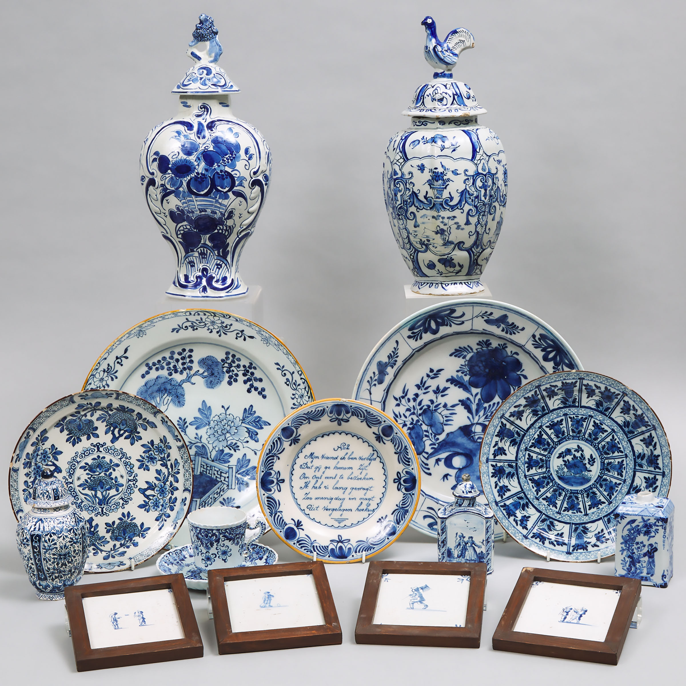 Group of Delft Blue Painted Pottery, 18th century and later 