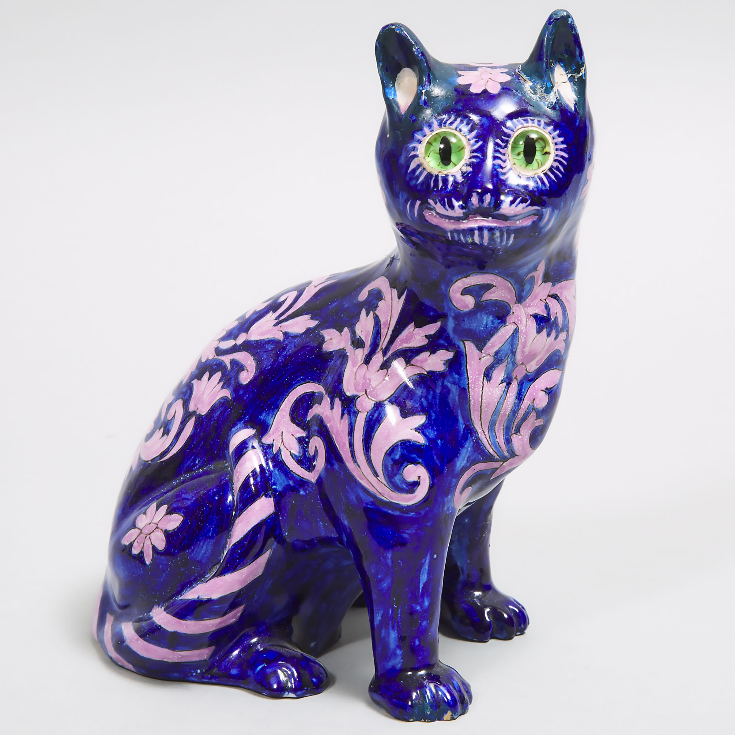 Mosanic Pottery Model of a Cat, early 20th century 