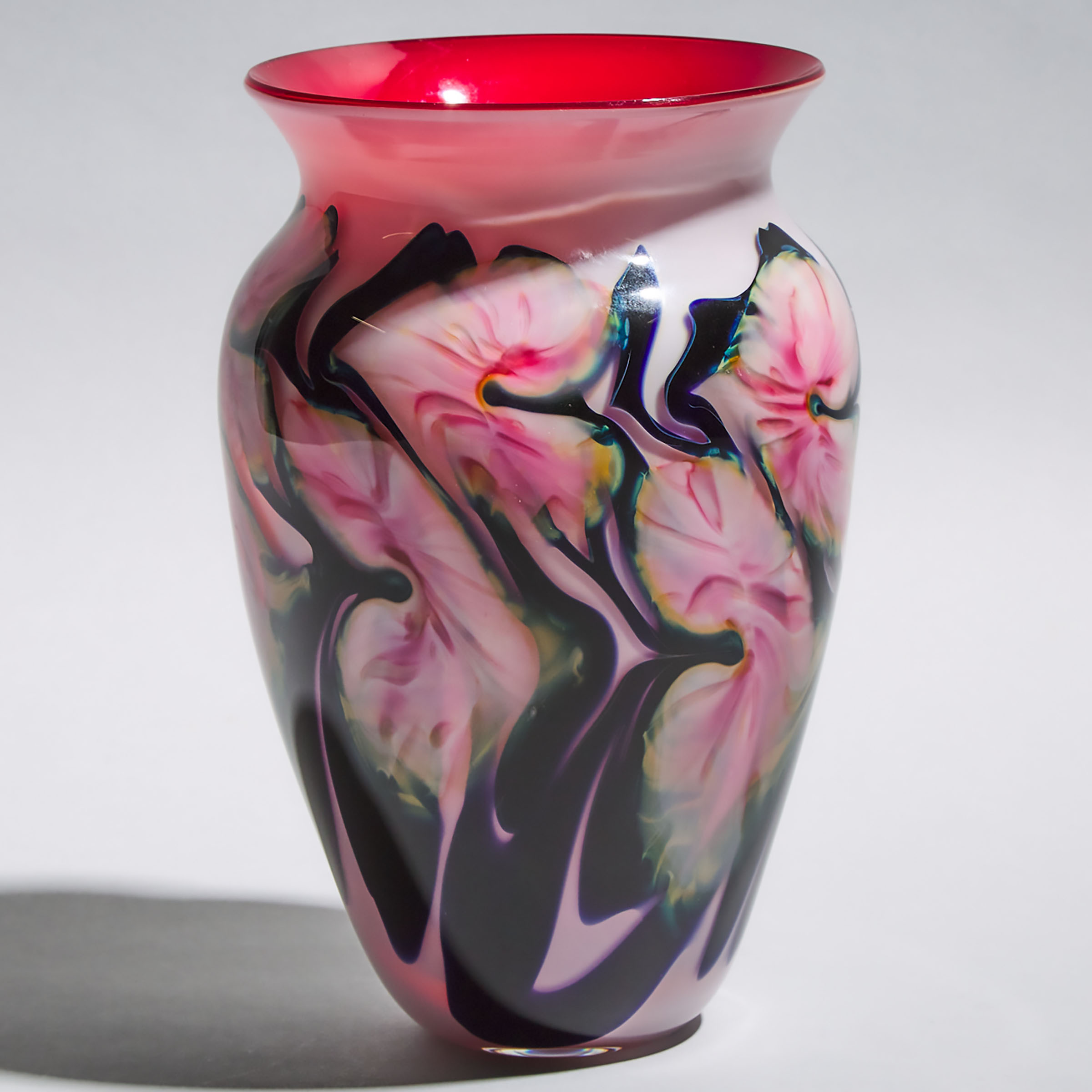 John Lotton (American, b.1964), 'Leaf and Vine' Glass Vase, dated 1991