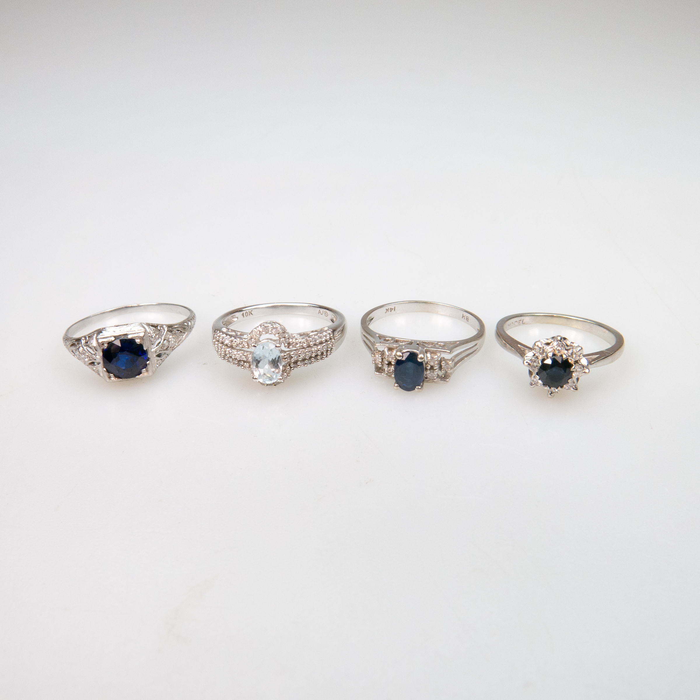 2 x 10k And 2 x 14k White Gold Rings 