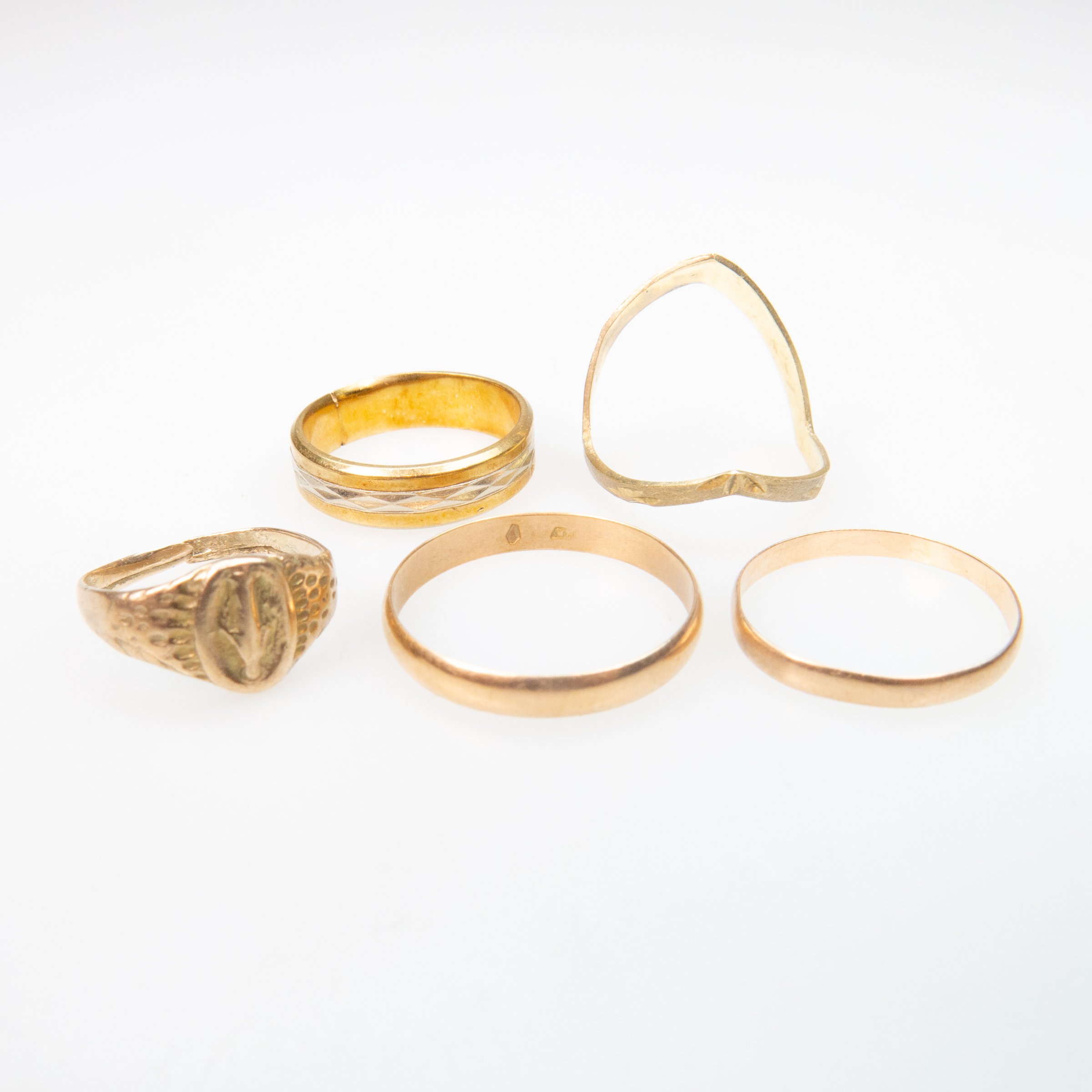 1 x 18k, 4 x 14k & 5 x 10k Gold Rings And Bands