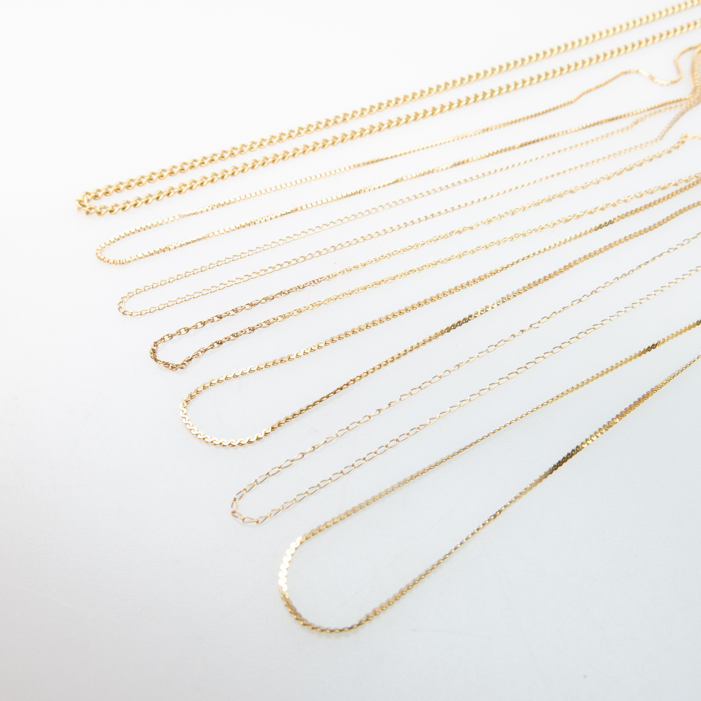7 x 14k Yellow Gold Chains