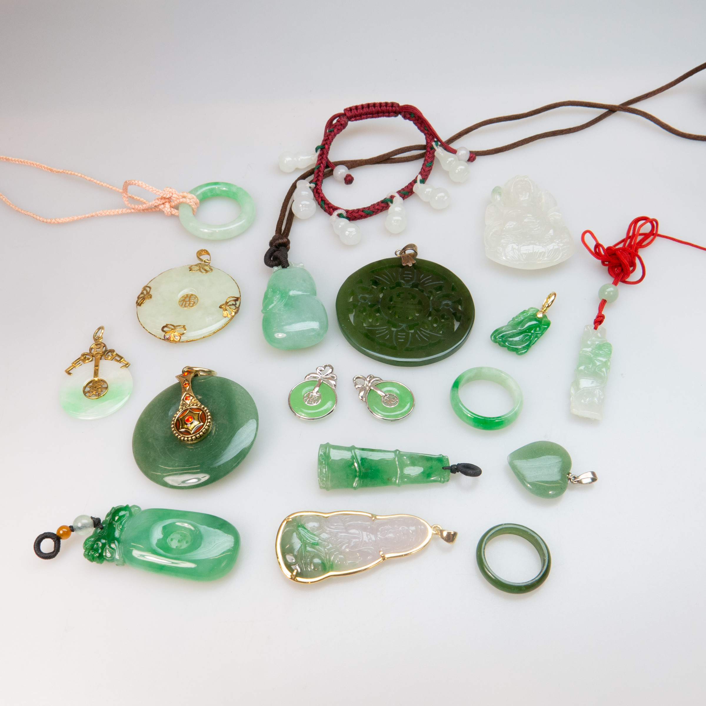 Small Quantity Of Jadeite And Nephrite Jewellery