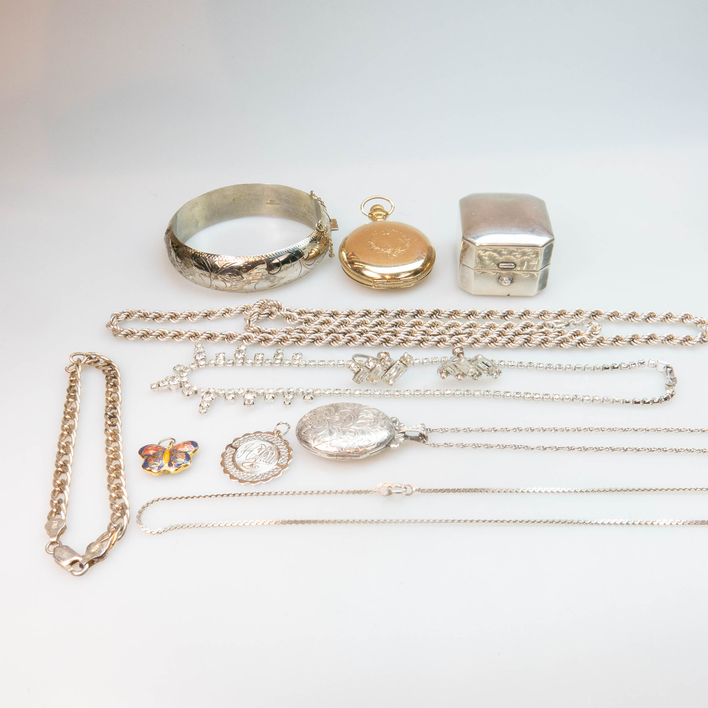 Small Quantity Of Various Silver Jewellery, Etc.