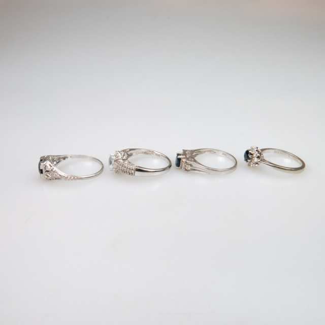 2 x 10k And 2 x 14k White Gold Rings 