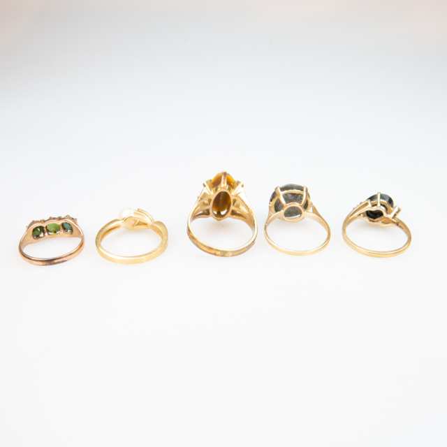 2 x 10k, 3 x 14k, And 6 x 18k Yellow Gold Rings