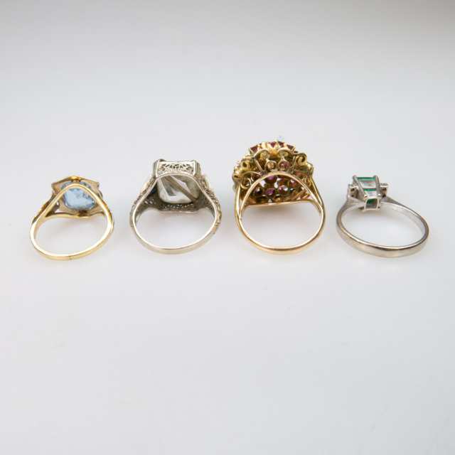 1 x 18k And 3 x 14k Yellow & White Gold Rings